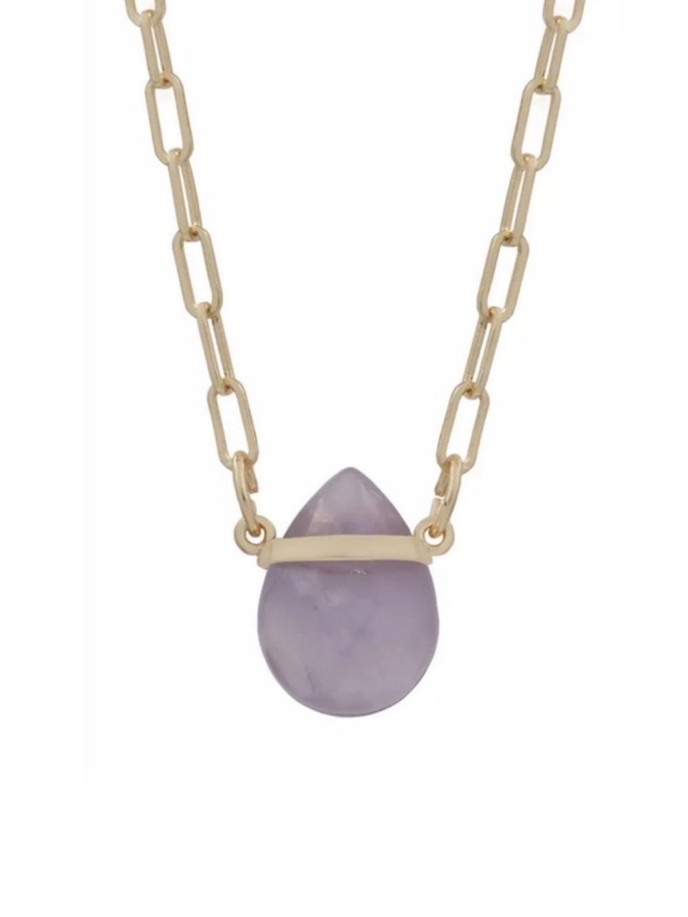 Purple Quartz Teardrop Necklace
